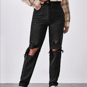 ripped high waisted jeans